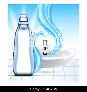 Drain Cleaner Creative Werbung Poster Vektor Illustration Stock Vektor