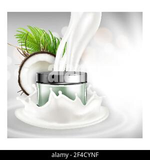 Natürliche Kosmetik Creative Promo Banner Vektor Illustration Stock Vektor
