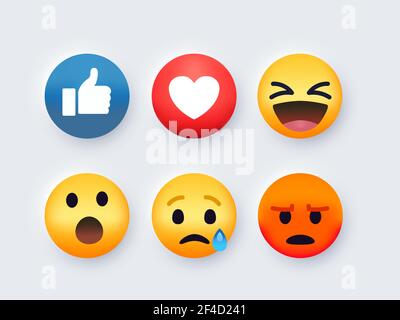 Runde Gelbe Cartoon Bubble Emoticons Stock Vektor