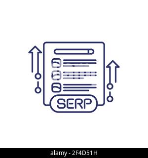 SERP und seo Optimierung Liniensymbol, Vektor Stock Vektor