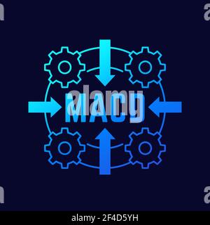 MACD-Anzeige, Vektorkonzept Stock Vektor