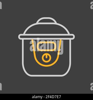 Vektorsymbol "Krocktopf langsam kochen". Elektrische Küchengeräte. Diagrammsymbol für das Kochen von Website-Design, Logo, App, UI Stock Vektor