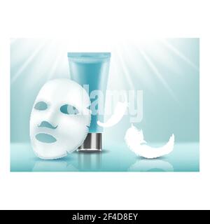 Gesichtsmaske Und Creme Creative Promo Banner Vektor Stock Vektor