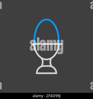 Weiches gekochtes Ei in einem Vektorsymbol für den Eierbecher. Küchengerät. Diagrammsymbol für das Kochen von Website-Design, Logo, App, UI Stock Vektor