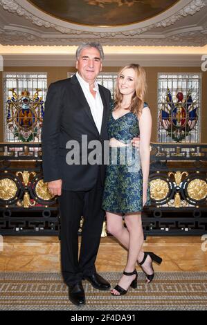 Jim Carter und Laura Carmichael bei der Downton Abbey Season 5 Fotocolo im Hotel Cafe Royal, Piccadilly, London Stockfoto