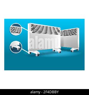 Elektrische Heizungen Bright Werbeplakat Vektor Illustration Stock Vektor
