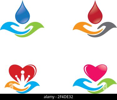 Hand Care Logo Vorlage Vektor Icon Business Stock Vektor