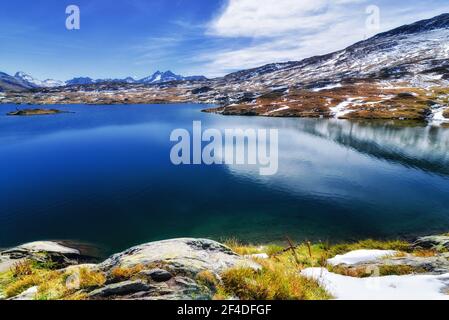 Totensee Berglandschaft, Grimselpass, Wallis, Schweiz Stockfoto