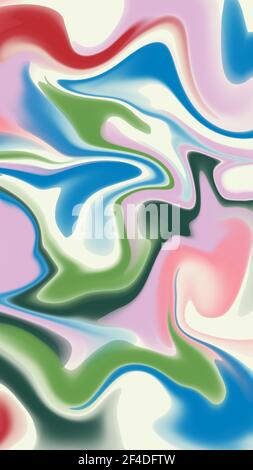 Ornamentaler Hintergrund mit abstrakten Mustern Flüssige Malerei abstrakte Textur, Kunsttechnik. Eine bunte Kombination aus Acryl lebendige Farben. Stockfoto