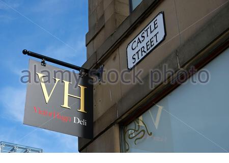 Victor Hugo Deli, Castle Street, Edinburgh, Schottland Stockfoto