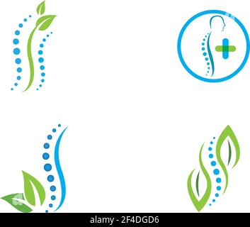 Wirbelsäule Diagnose Symbol logo template Vector Illustration Design Stock Vektor