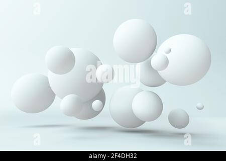 Abstrakte Kugel auf blauem Hintergrund. 3D Abbildung Stockfoto