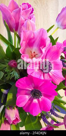 Schöne rosa gefärbte Blumen, geeignet als Hintergrund oder Grußkarte Stockfoto