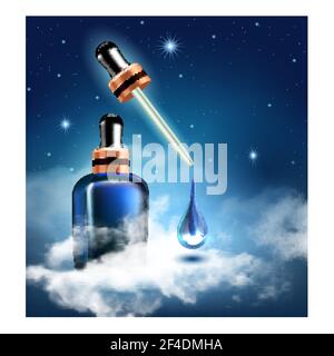Nacht Kosmetik Kreativ Werbeplakat Vektor Illustration Stock Vektor