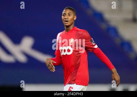 GENK, BELGIEN - MÄRZ 19: Moussa Sissako von Standard de Liege beim Jupiler Pro League Spiel zwischen KRC Genk und Standard de Liege bei Cristal Ar Stockfoto