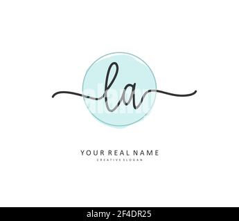 L A LA Initial Letter Handschrift und Unterschrift Logo. Ein Konzept handschriftlich Initiallogo mit Template-Element. Stock Vektor