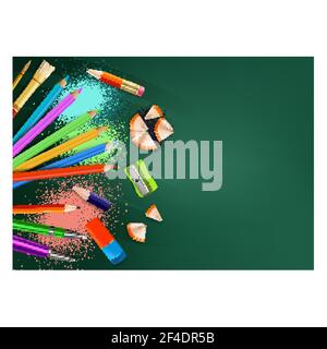 "Back To School" Wirbt Für "Bright Banner Vector" Stock Vektor