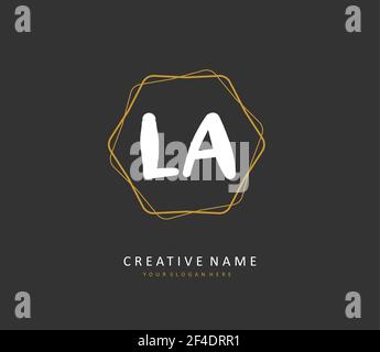 L A LA Initial Letter Handschrift und Unterschrift Logo. Ein Konzept handschriftlich Initiallogo mit Template-Element. Stock Vektor