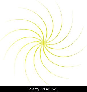 Zyklischer Kreis, Helix, Spiralelement. Konzentrische Form mit Rotations-, Zentrifuge- und Kreideeffekt. Vektordarstellung „Drehen“, „Wirbeln“ und „Wirbeln“ – S Stock Vektor