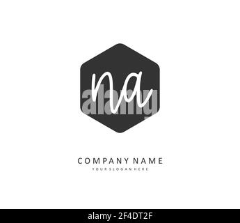 N EINE NA Initial Letter Handschrift und Unterschrift Logo. Ein Konzept handschriftlich Initiallogo mit Template-Element. Stock Vektor