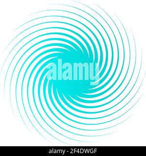 Zyklischer Kreis, Helix, Spiralelement. Konzentrische Form mit Rotations-, Zentrifuge- und Kreideeffekt. Vektordarstellung „Drehen“, „Wirbeln“ und „Wirbeln“ – S Stock Vektor