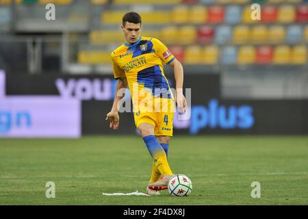 Frosinone, Italien, 20. März 2021. Marcos Curado Spieler von Frosinone, während des Spiels der italienischen Liga-Serie B zwischen Frosinone gegen Lecce Endergebnis 0-3, Spiel im Benito Stirpe Stadion in Frosinone gespielt. Kredit: Vincenzo Izzo / Alamy Live Nachrichten Stockfoto