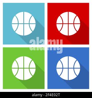 Ball Icon Set, flache Design Vektor Illustration in eps 10 für webdesign und mobile Anwendungen in vier Farboptionen Stock Vektor