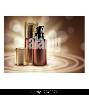 Hautpflege Gesichts Serum Werbeplakat Vektor Illustration Stock Vektor