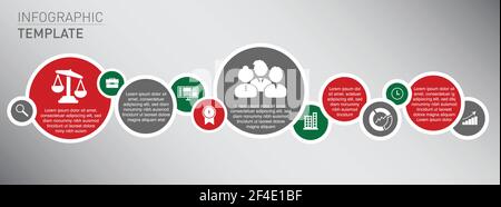 Kreis Horizontal Prozess Infografik Business Professional Vorlage Stock Vektor