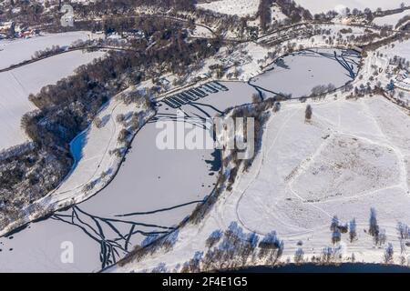 Luftaufnahme, Kemnader See, Heveney Hafen, Querenburg, Bochum, Ruhrgebiet, Nordrhein-Westfalen, Deutschland, DE, Europa, Kemnader Reservoir, Antenne pho Stockfoto