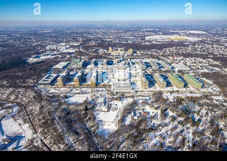 Luftaufnahme, Ruhr-Universität Bochum, RUB, Querenburg, Bochum, Ruhrgebiet, Nordrhein-Westfalen, Deutschland, Bildung, Bildungseinrichtung, DE, EUR Stockfoto