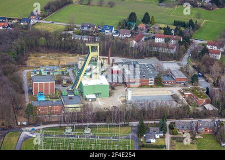 Luftaufnahme, ehemalige Prosper IV Schacht 9, Bottrop-Kirchhellen, Ruhrgebiet, Nordrhein-Westfalen, Deutschland, Mine, DE, Europa, Fernaldstraße, windi Stockfoto