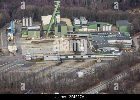 Luftaufnahme, Windturm ehemaliger Prosper V-Schacht 10, Alter Postweg, Bottrop-Kirchhellen, Ruhrgebiet, Nordrhein-Westfalen, Deutschland, meine, DE, E Stockfoto