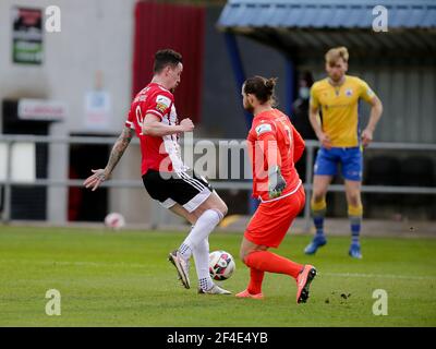 DAVID PARKHOUSE (Derry City) Während eines Airtricity League-Fixes zwischen Longford Town & Derry Stadt Stockfoto