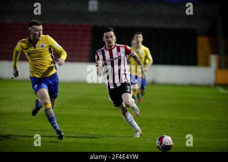 DAVID PARKHOUSE (Derry City) Während eines Airtricity League-Fixes zwischen Longford Town & Derry Stadt Stockfoto