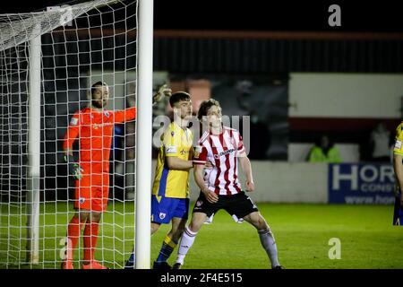 WILL FITZGERALD (Derry City) Während eines Airtricity League-Fixes zwischen Longford Town & Derry Stadt Stockfoto