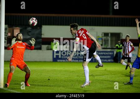 DAVID PARKHOUSE (Derry City) Während eines Airtricity League-Fixes zwischen Longford Town & Derry Stadt Stockfoto