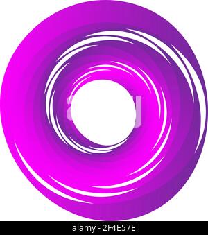 Zyklischer Kreis, Helix, Spiralelement. Konzentrische Form mit Rotations-, Zentrifuge- und Kreideeffekt. Vektordarstellung „Drehen“, „Wirbeln“ und „Wirbeln“ – S Stock Vektor