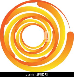 Zyklischer Kreis, Helix, Spiralelement. Konzentrische Form mit Rotations-, Zentrifuge- und Kreideeffekt. Vektordarstellung „Drehen“, „Wirbeln“ und „Wirbeln“ – S Stock Vektor