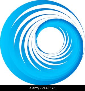 Zyklischer Kreis, Helix, Spiralelement. Konzentrische Form mit Rotations-, Zentrifuge- und Kreideeffekt. Vektordarstellung „Drehen“, „Wirbeln“ und „Wirbeln“ – S Stock Vektor