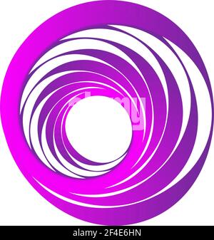 Zyklischer Kreis, Helix, Spiralelement. Konzentrische Form mit Rotations-, Zentrifuge- und Kreideeffekt. Vektordarstellung „Drehen“, „Wirbeln“ und „Wirbeln“ – S Stock Vektor