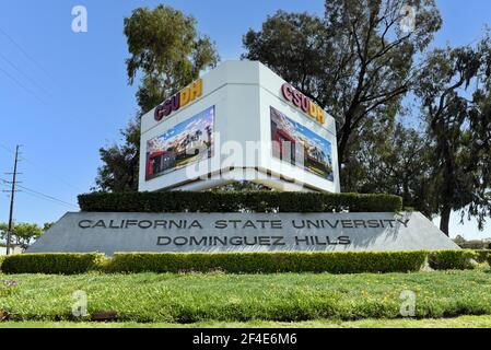 CARSON, KALIFORNIEN - 20 MAR 2021: California State University Dominguez Hill Schild. Stockfoto