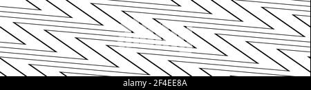 Zick-Zack, Kreuz und quer Linien horizontales Rechteck Muster, Hintergrund (nahtlos, wiederholbar) – Stock Vektor Illustration, Clip Art Grafiken Stock Vektor