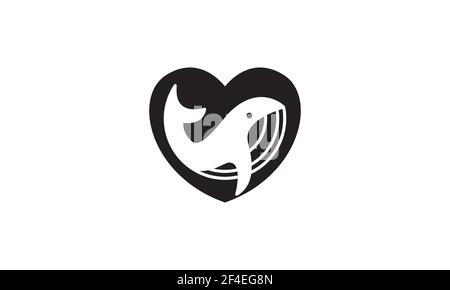 Wal mit Liebe Form Logo Vektor Symbol Symbol Design Illustration Stock Vektor