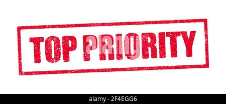 Vektordarstellung der obersten Priorität in rotem Tintenstempel Stock Vektor