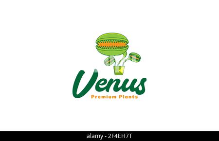 Bunte Pflanze venus Logo Vektor Symbol Symbol Design Illustration Stock Vektor