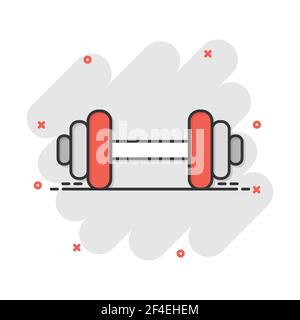 Vektor cartoon Hantel Fitness Gym Symbol im Comic-stil. Barbell Konzept Abbildung Piktogramm. Bodybuilding sport Business splash Wirkung Konzept. Stock Vektor