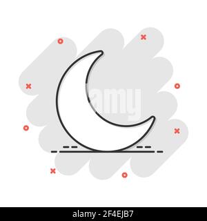 Vektor cartoon nächtlichen Mond und Sterne Symbol im Comic-stil. Lunar nacht Konzept Abbildung Piktogramm. Moon Business splash Wirkung Konzept. Stock Vektor