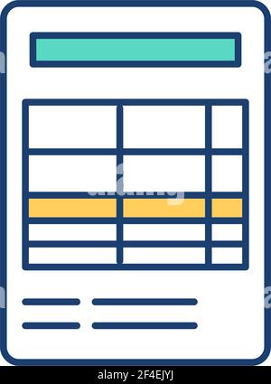 RGB-Farbsymbol für Finanzberichte Stock Vektor