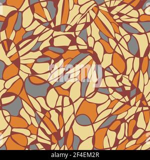 Nahtlose Vektor-Muster Mosaik Textur braun, graue Farben. Kreative Stücke wiederholen Hintergrund. Abstraktes Tapetendesign. Stock Vektor